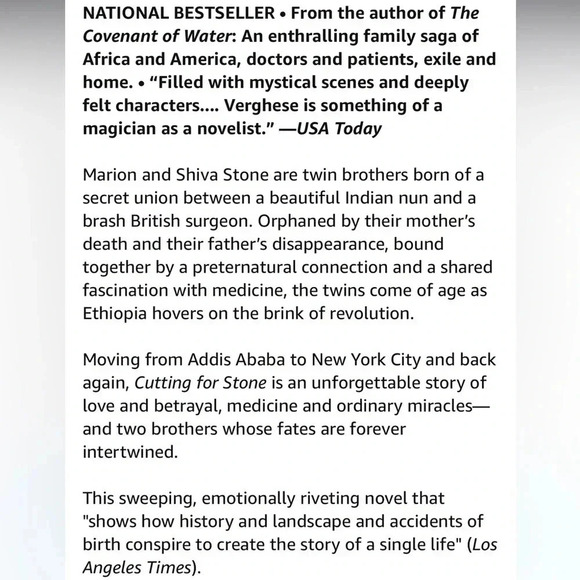 GUC paperback novel Cutting for Stone. - Picture 6 of 7